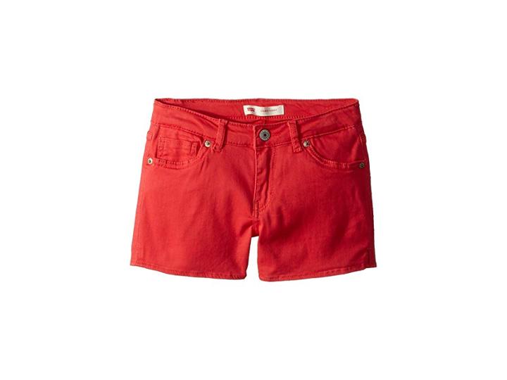 Levi's(r) Kids 710tm Super Skinny Fit Soft Brushed Shorty Shorts (little Kids) (poinsettia) Girl's Shorts