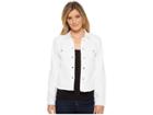 Nydj Denim Jacket W/ Fray Hem In Optic White (optic White) Women's Jacket