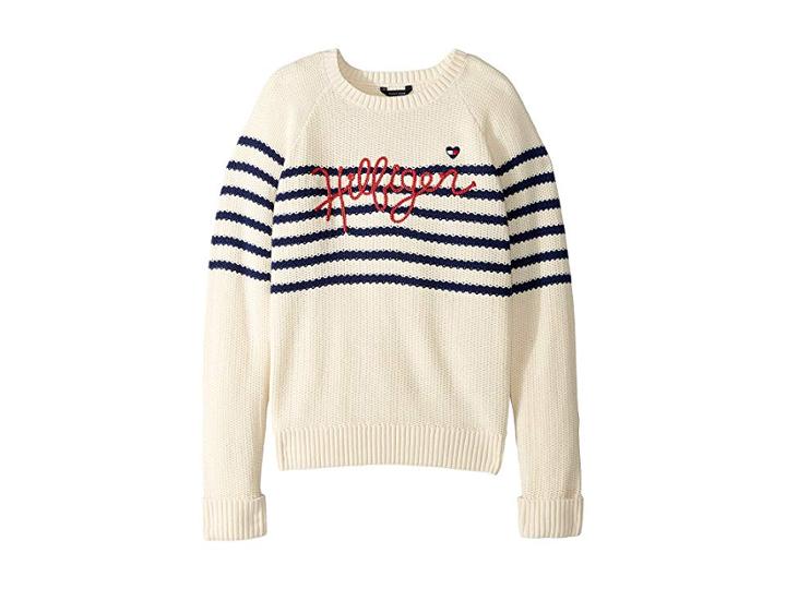 Tommy Hilfiger Kids Hilfiger Sweater (big Kids) (seedpearl) Girl's Sweater