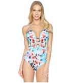 Jets By Jessika Allen Flora Plunge One-piece (aquamarine) Women's Swimsuits One Piece