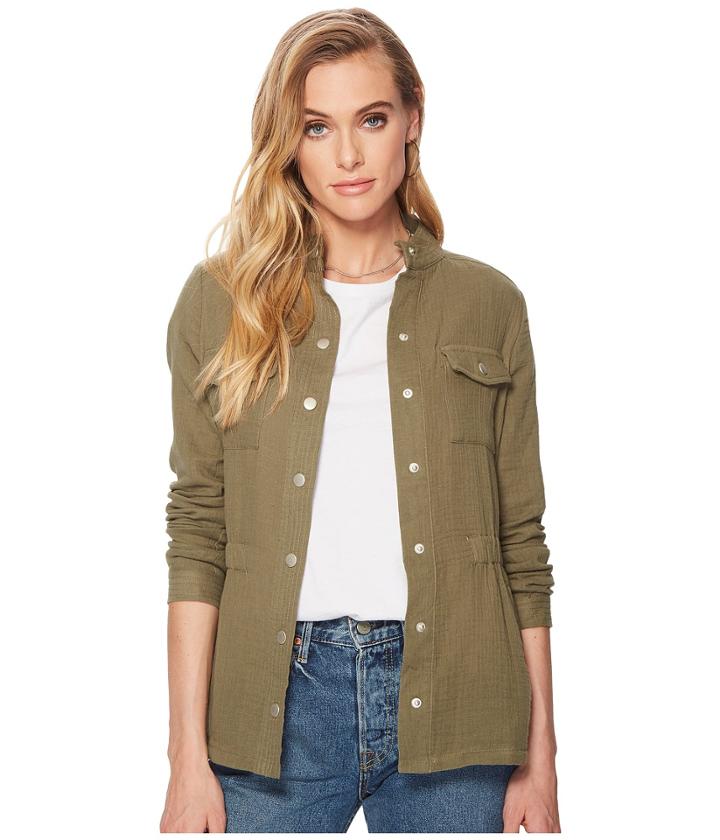 Jack By Bb Dakota Burnell Cotton Gauze Utility Jacket (burnt Olive) Women's Coat