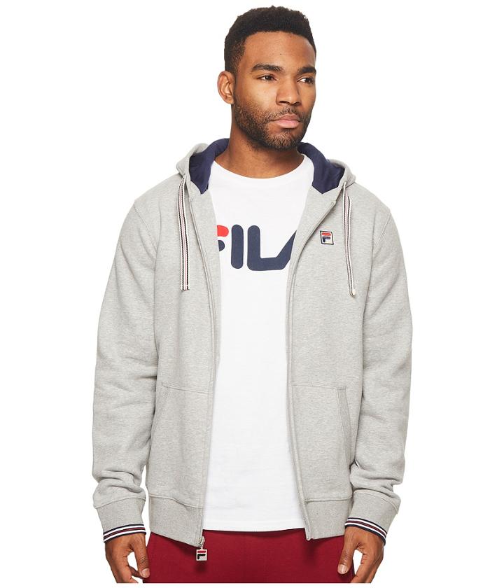 Fila Tenconi Hoodie (heather Gray/navy) Men's Sweatshirt