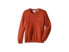Lacoste Kids Long Sleeve Crewneck Sweater (toddler/little Kids/big Kids) (lighthouse Red) Boy's Sweater