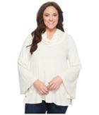 Karen Kane Plus Plus Size Flare Sleeve Cowl Neck Top (butter) Women's Clothing