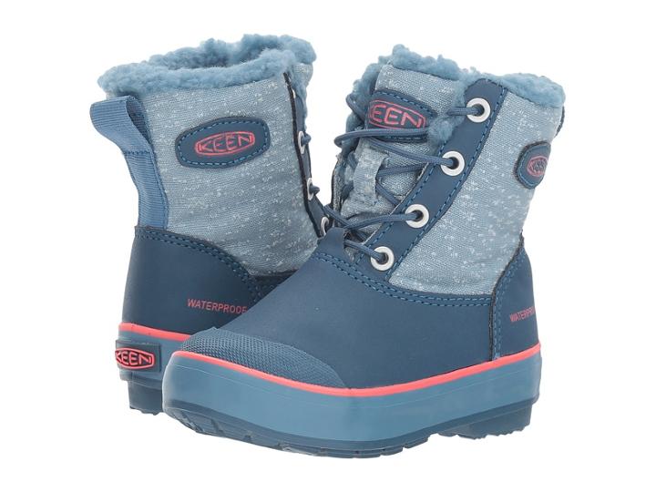Keen Kids Elsa Boot Wp (toddler/little Kid) (captains Blue/sugar Coral) Girls Shoes