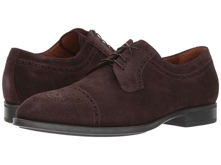 Aquatalia Duke (dark Brown Suede) Men's Lace Up Casual Shoes