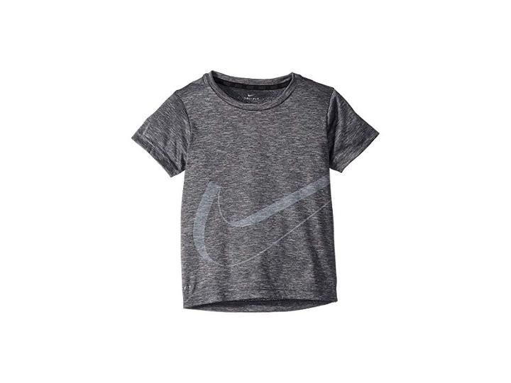Nike Kids Dri-fit Breathe Short Sleeve Top (little Kids) (black Heather) Boy's Clothing