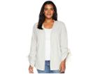 B Collection By Bobeau Plus Size Nia Ruched Sleeve Knit Cardigan (heather Grey) Women's Sweater