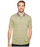Adidas Golf Club Merch Stripe Polo (vista Grey/equipment Yellow/white) Men's Short Sleeve Pullover