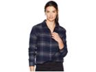 The North Face Long Sleeve Boyfriend Shirt (urban Navy Large Tartan Plaid) Women's Long Sleeve Button Up