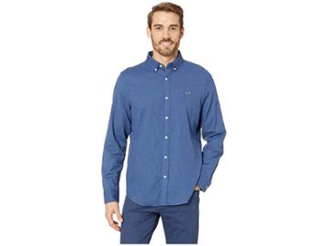 Vineyard Vines Crafts Field Slim Whale Shirt (deep Bay) Men's Clothing