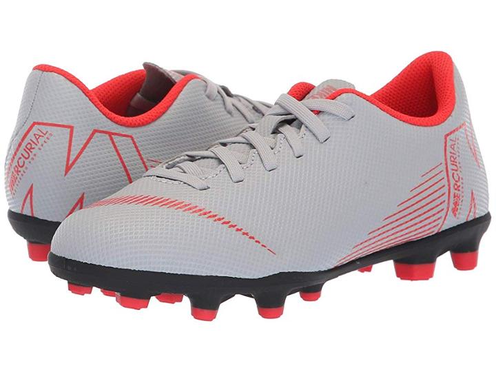 Nike Kids Vapor 12 Club Mg Soccer (toddler/little Kid/big Kid) (wolf Grey/light Crimson/black) Kids Shoes