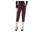 Bcbgeneration Pegged Crop Pants (wine Red Combo) Women's Casual Pants