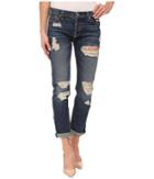 7 For All Mankind Josefina W/ Aggressive Destroy In Rigid Sanded Blue (rigid Sanded Blue) Women's Jeans