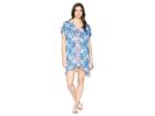 Lauren Ralph Lauren Aegean Tile Embroidered Tunic Cover-up (blue) Women's Swimwear
