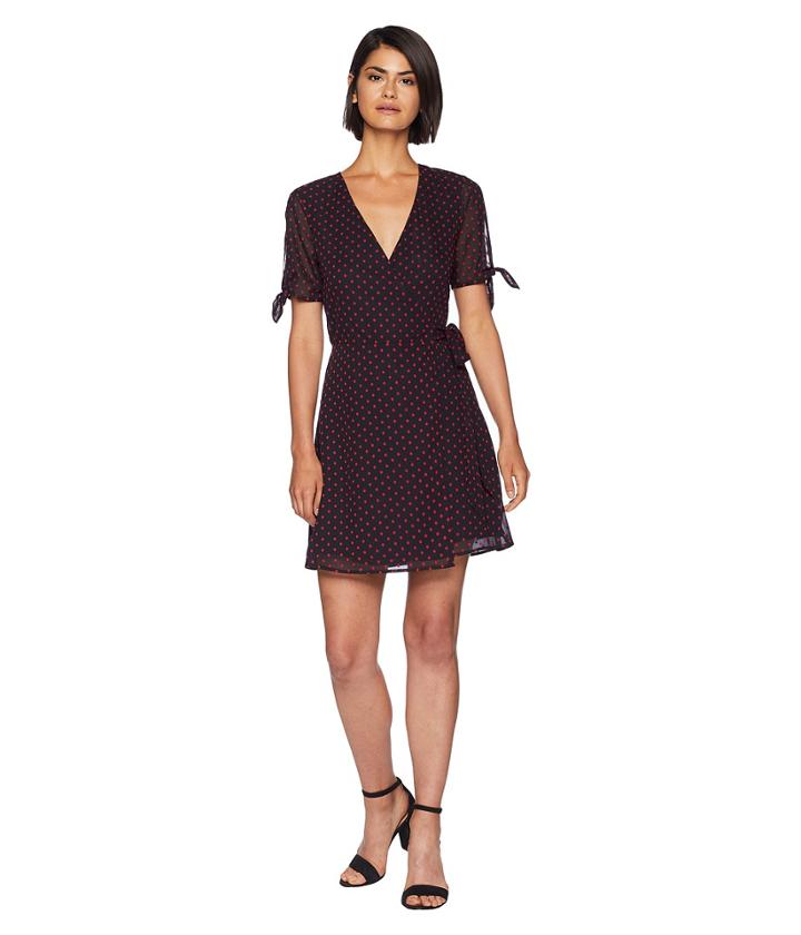 Bcbgeneration Sleeve Tie Wrap Dress (black/combo) Women's Dress