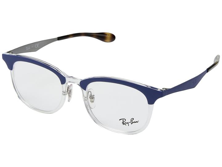 Ray-ban 0rx7112 51mm (transparent/shiny Blue) Fashion Sunglasses