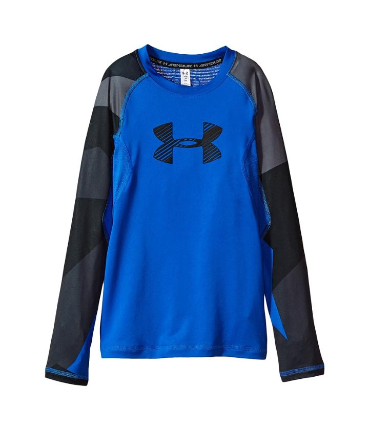 Under Armour Kids Armour Heatgear(r) Novelty Long Sleeve (big Kids) (ultra Blue/ultra Blue/black) Boy's Clothing