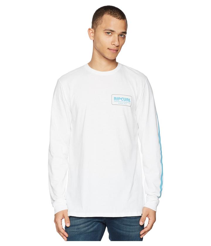 Rip Curl Bowie Premium Long Sleeve Tee (white) Men's Clothing