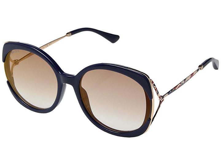 Jimmy Choo Lila/s (blue/brown/gold Mirror) Fashion Sunglasses