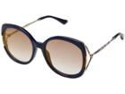 Jimmy Choo Lila/s (blue/brown/gold Mirror) Fashion Sunglasses
