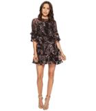 Keepsake The Label Light Up Mini Dress (black Wildflower Floral) Women's Dress