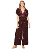 Free People Cleo Embroidered Jumpsuit (purple Combo) Women's Jumpsuit & Rompers One Piece