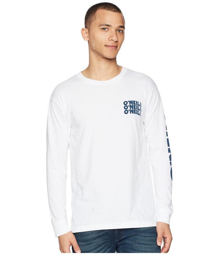 O'neill Packed Long Sleeve Screen Tee (white) Men's T Shirt