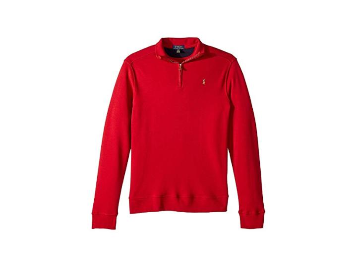 Polo Ralph Lauren Kids Cotton 1/2 Zip Pullover (big Kids) (park Avenue Red) Boy's Clothing
