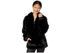 Juicy Couture Track Faux Fur Pullover With Hood (pitch Black) Women's Clothing