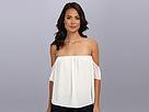 Tbags Los Angeles - Cut-out Sleeves Off Shoulder Chiffon Top (ivory)