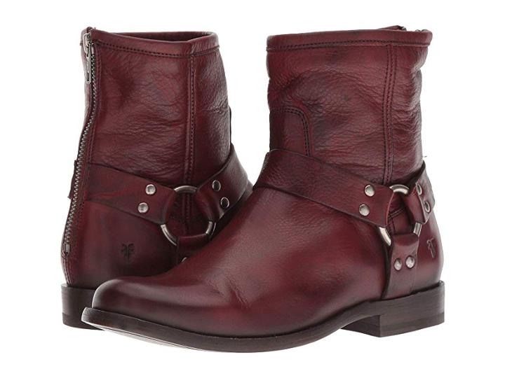 Frye Phillip Harness Short (burnt Red Soft Vintage Leather) Women's Boots