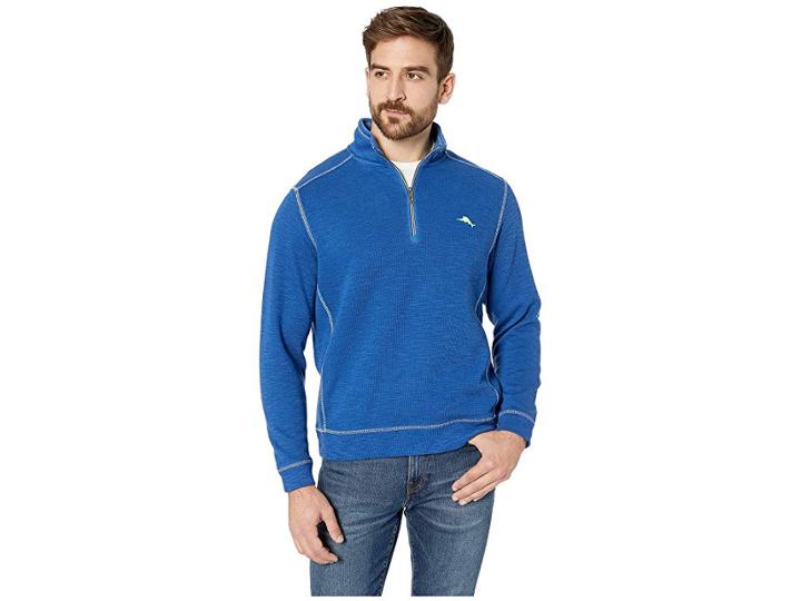 Tommy Bahama Tobago Bay 1/2 Zip Pullover (monaco Blue) Men's Sweater