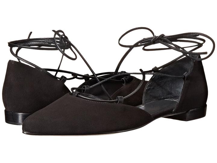 Stuart Weitzman Gilligan (black Suede) Women's Dress Flat Shoes