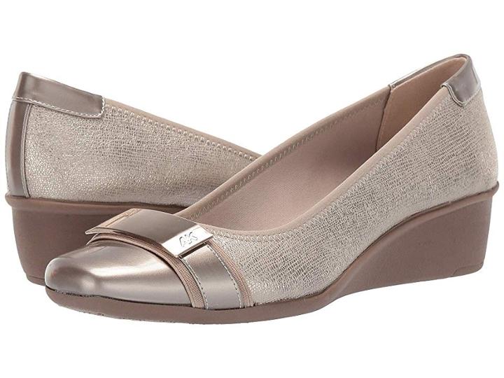 Anne Klein Sport Waken Wedge Heel (metallic Taupe) Women's Shoes