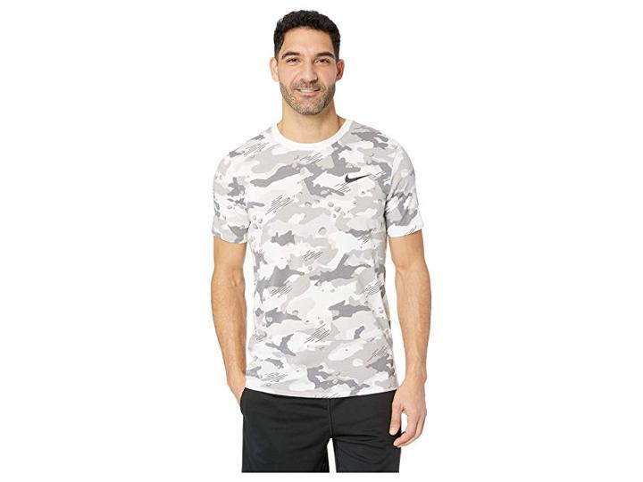 Nike Dry Tee Dri-fit Cotton Camo Aop (white/black) Men's Clothing