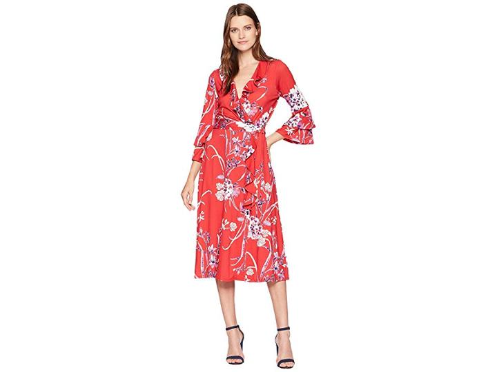 Hale Bob One Vine Day Matt Microfiber Jersey Renee Dress (red) Women's Dress