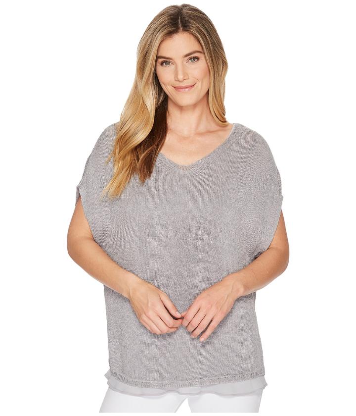 Nic+zoe Lived In Top (zinc) Women's Clothing