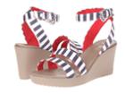 Crocs Leigh Graphic Wedge (nautical Navy/white) Women's Wedge Shoes