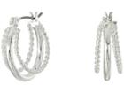 Lauren Ralph Lauren Perfect Pieces Twisted And Smooth Triple Hoop Earrings (silver) Earring
