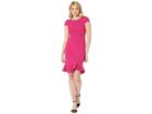 Betsey Johnson Scuba Crepe Dress With Ruffled Hem (fuchsia) Women's Dress