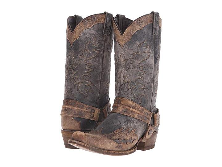 Stetson Sundance Kid Outlaw (washed Crater Black) Cowboy Boots