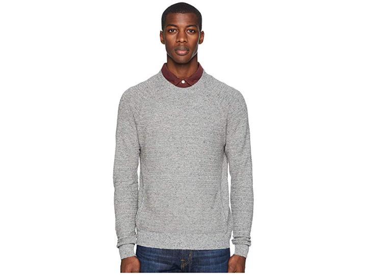 Billy Reid Speckle Stripe Crew (grey Mix) Men's Sweater