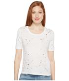 Intropia Holey T-shirt (white Print) Women's T Shirt