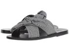 Ancient Greek Sandals Thais Bow (gingham Black Print Cotton) Women's Sandals