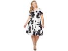 Kari Lyn Plus Size Mackenzie Keyhole Dress (white/black) Women's Dress