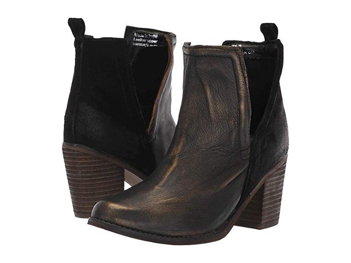 Diba True Later On (black Gold Leather/suede) Women's Boots
