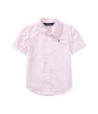 Polo Ralph Lauren Kids Solid Oxford Shirt (little Kids) (deco Pink/blue Multi Pony Player) Girl's Short Sleeve Button Up