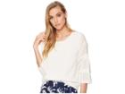 1.state Crew Neck Pintuck Sleeve Blouse (new Ivory) Women's Blouse