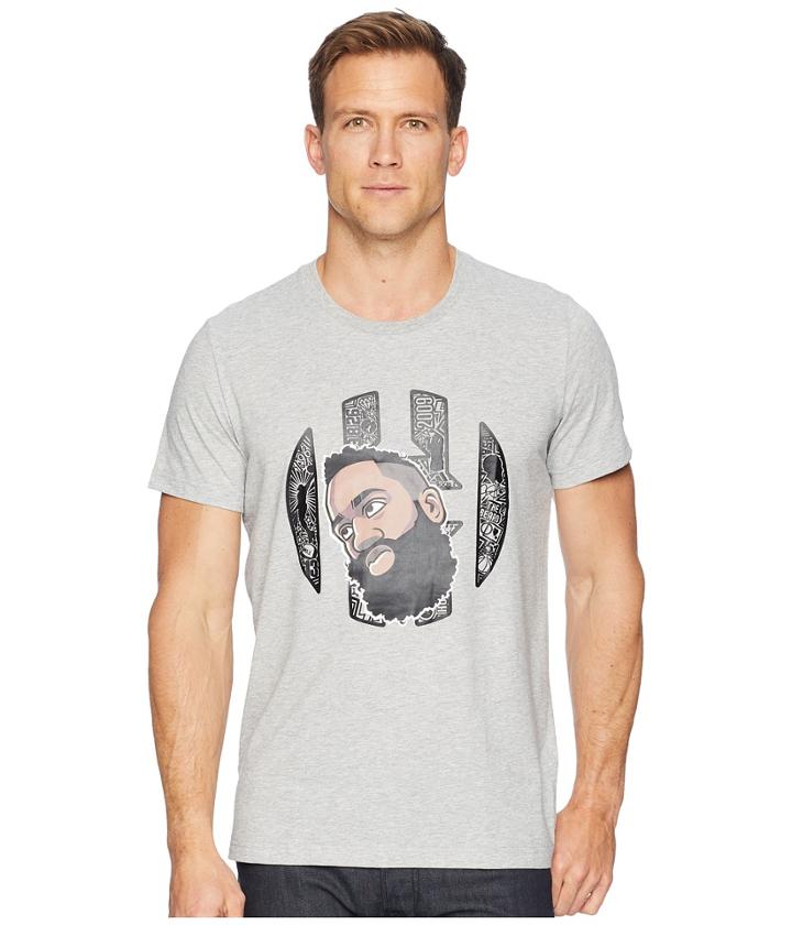 Adidas Harden Geeked Up Head Tee (medium Grey Heather/black) Men's T Shirt